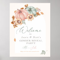 Little Pumpkin Gender Reveal Welcome sign poster