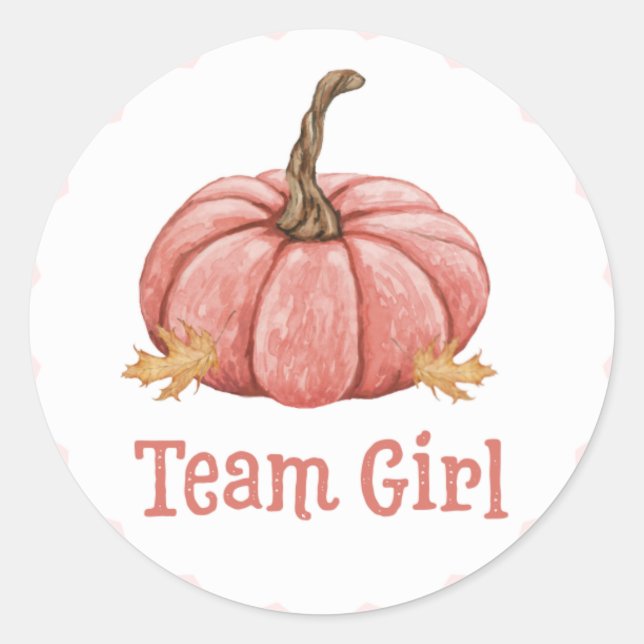 Little Pumpkin Gender Team Girl Reveal Stickers (Front)