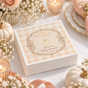Little Pumpkin Gingham Baby Shower Napkins