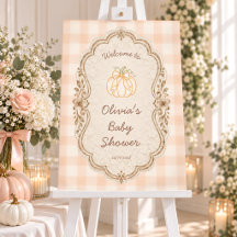 Little Pumpkin Gingham Baby Shower Welcome