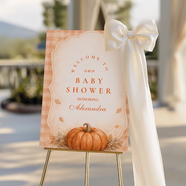 Little Pumpkin Gingham Fall Baby Shower Foam Board (Creator Uploaded)