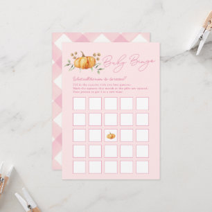 Little Pumpkin Girl Baby Shower Bingo Card
