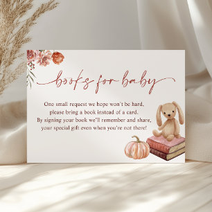 Little Pumpkin Girl Baby Shower Books for Baby Enclosure Card