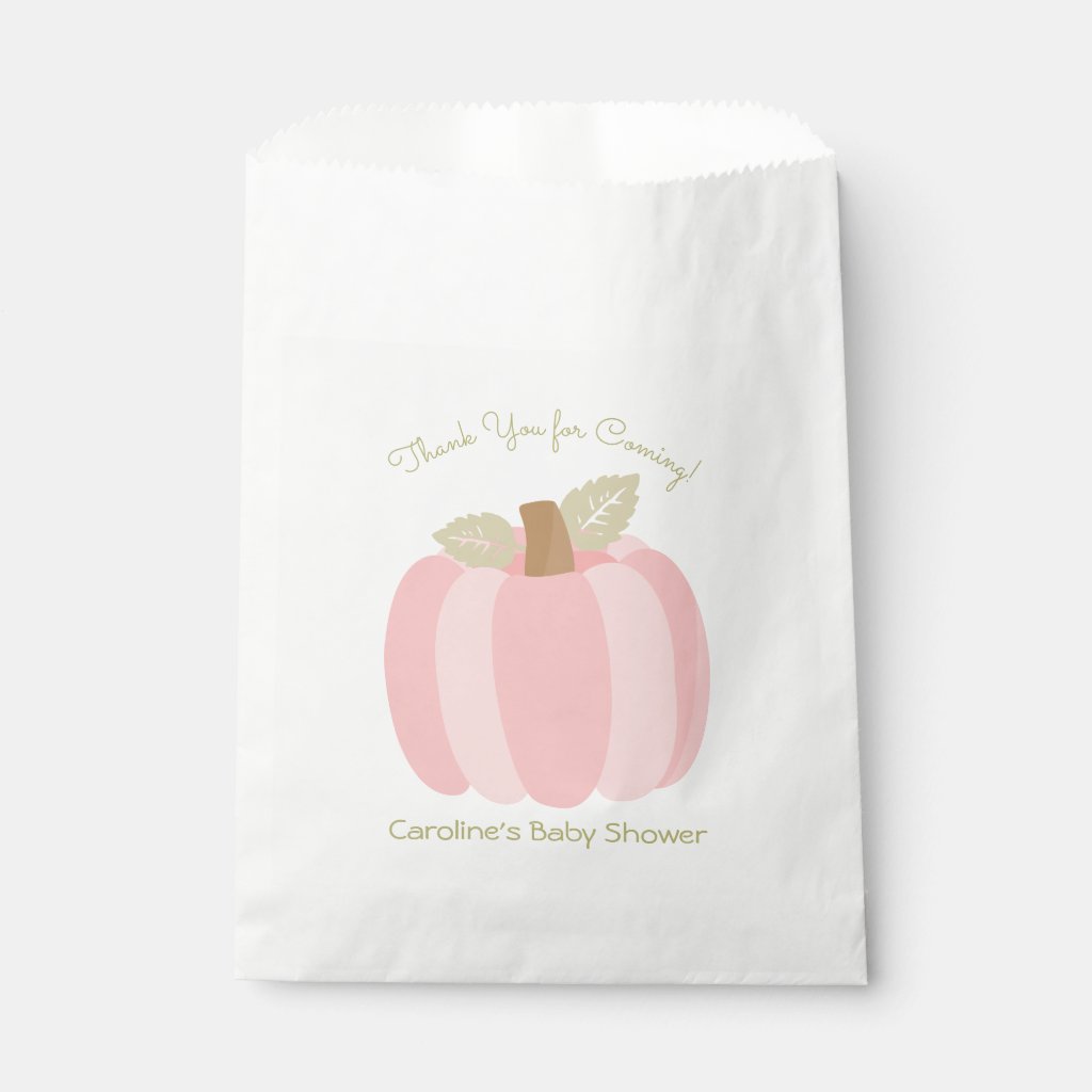 Little Pumpkin Girl Baby Shower Favor Bag