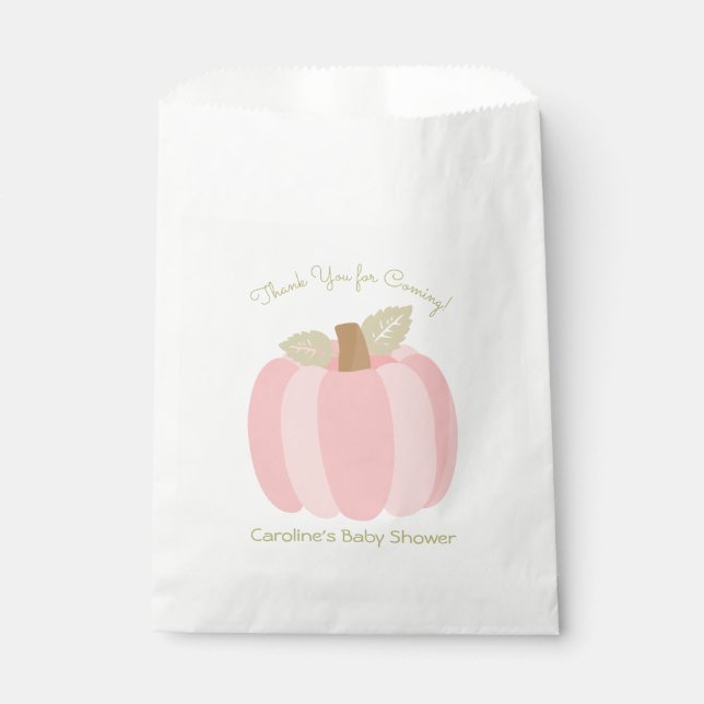 Little Pumpkin Girl Baby Shower Favor Bag (Front)