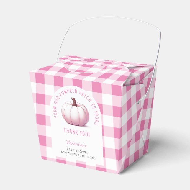 Little Pumpkin Girl Baby Shower Favor Boxes (Front Side)