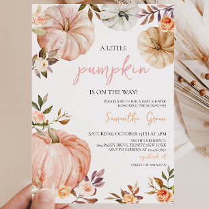 Little Pumpkin Girl Baby Shower Invitation
