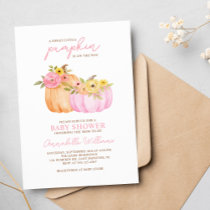 Little Pumpkin Girl Baby Shower Invitation