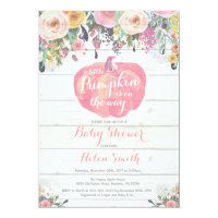 Little Pumpkin Girl Baby Shower Invitation Card