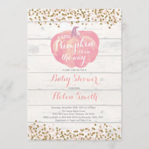 Little Pumpkin Girl Baby Shower Invitation Card