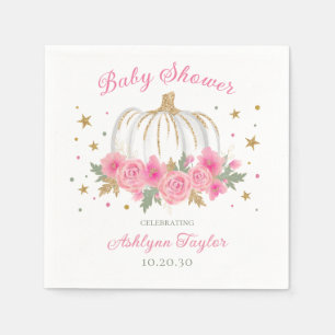 Little Pumpkin Girl Baby Shower Napkins