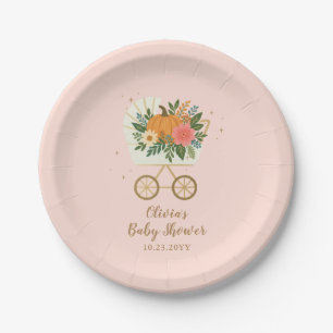 Little Pumpkin Girl Baby Shower Paper Plates