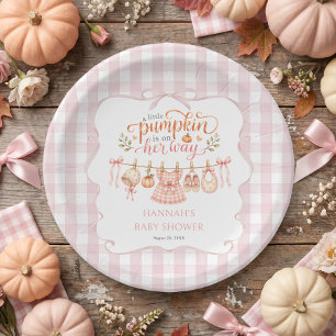 Little Pumpkin Girl Baby Shower Paper Plates