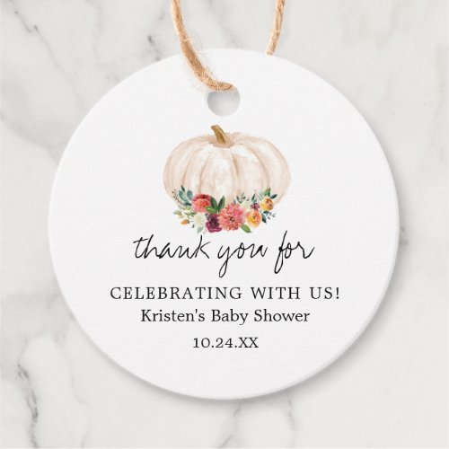 Little Pumpkin Girl Baby Shower Thank You Favor Tags