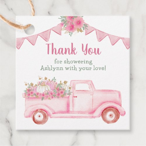 Little Pumpkin Girl Baby Shower Thank You Favor Tags