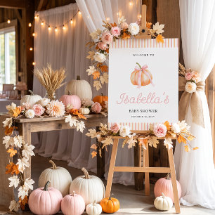 Little Pumpkin Girl Baby Shower Welcome Foam Board