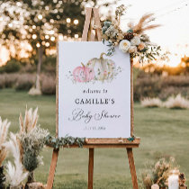 Little Pumpkin Girl Baby Shower Welcome  Foam Board