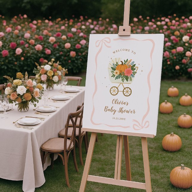 Little Pumpkin Girl Baby Shower Welcome Sign (Creator Uploaded)