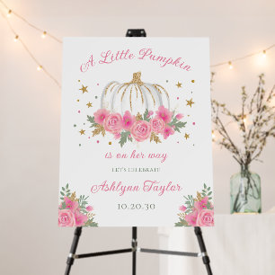 Little Pumpkin Girl Baby Sprinkle Welcome Foam Board