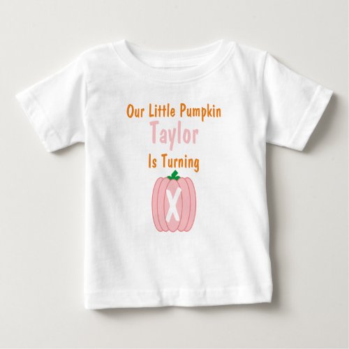 Little Pumpkin Girl Birthday Baby T_Shirt