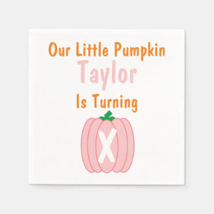 Little Pumpkin Girl Birthday Napkins
