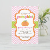Little Pumpkin Girl Birthday Party Invitation (Standing Front)