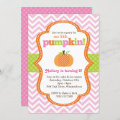 Little Pumpkin Girl Birthday Party Invitation (Front/Back)