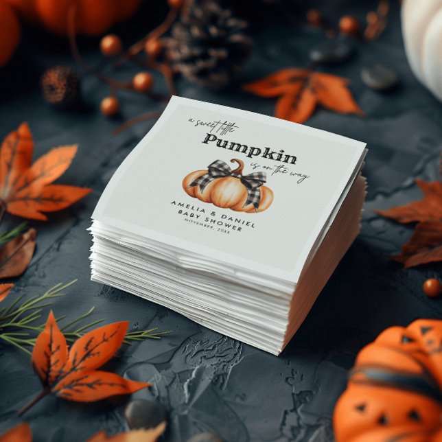 Little Pumpkin Girl Black Bow  Napkins (Creator Uploaded)