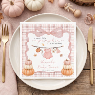 Little Pumpkin Girl Clothes Fall Baby Shower Napkins