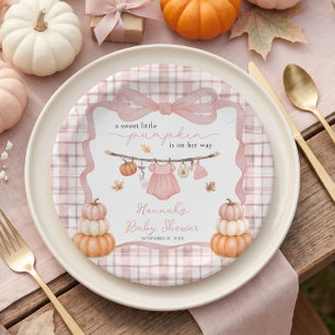 Little Pumpkin Girl Clothes Fall Baby Shower Paper Plates