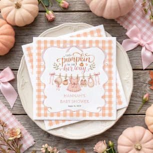 Little Pumpkin Girl Fall Baby Shower Napkins