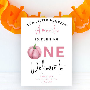 Little Pumpkin girl first Birthday Party Poster