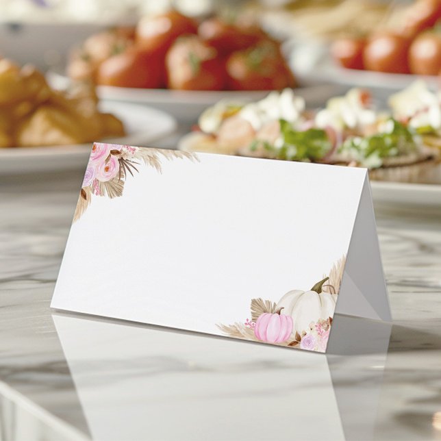 Little Pumpkin Girl Food Tent Place Card (Creator Uploaded)