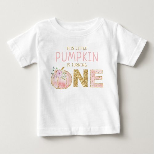 Little Pumpkin Girls 1st Birthday Baby T_Shirt
