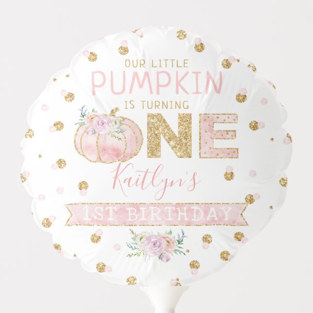Little Pumpkin Girls 1st Birthday Balloon (Front)