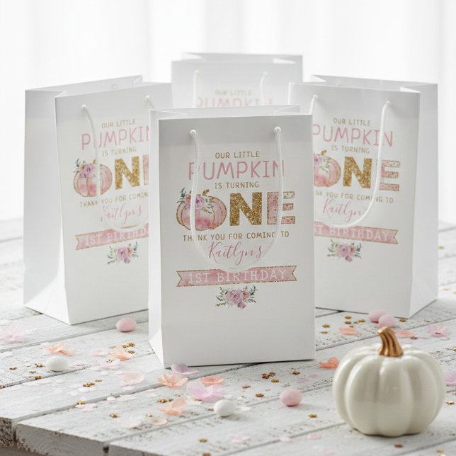 Little Pumpkin Girls 1st Birthday Small Gift Bag (Creator Uploaded)