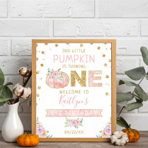 Our little pumpkin birthday outlet invitation / pumpkin floral crest