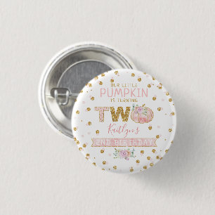 Little Pumpkin Girls 2nd Birthday Button