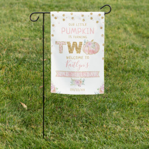 Little Pumpkin Girls 2nd Birthday Welcome Sign
