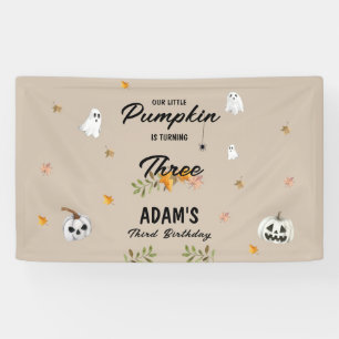 Little Pumpkin Halloween Any Age Birthday Banner