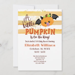 Little Pumpkin Halloween Baby Shower Invitation
