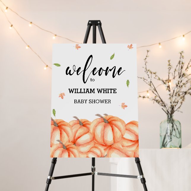 Little Pumpkin Halloween Fall Baby Welcome Sign (In Situ (Stand))