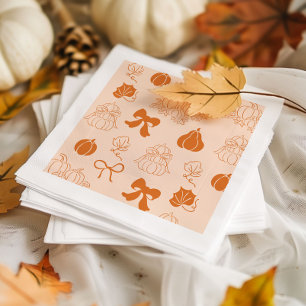 Little Pumpkin Handdrawn orange Baby shower Napkins