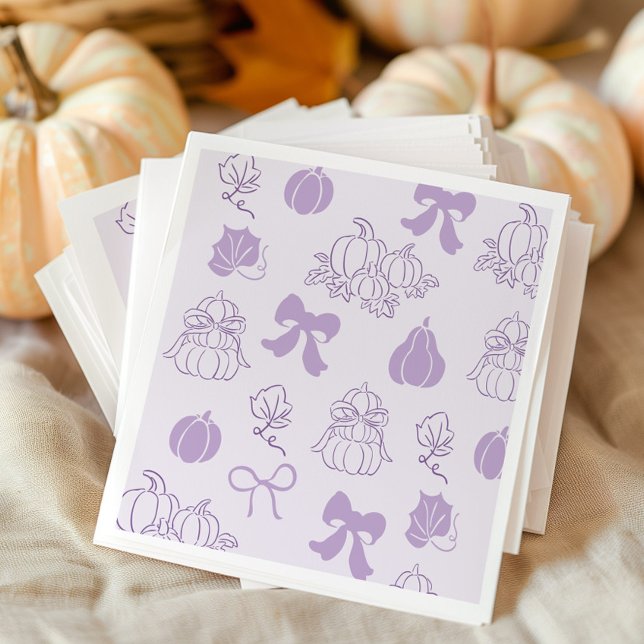 Little Pumpkin Handdrawn Purple Baby shower Napkins (Creator Uploaded)