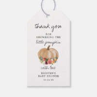 Little Pumpkin Harvest Baby Shower Thank You Gift Tags