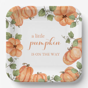 Little Pumpkin Harvest Paper Plates