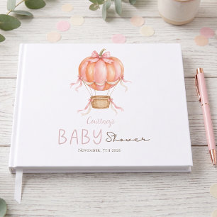Little Pumpkin Hot Air Balloon Baby Shower Guest Book