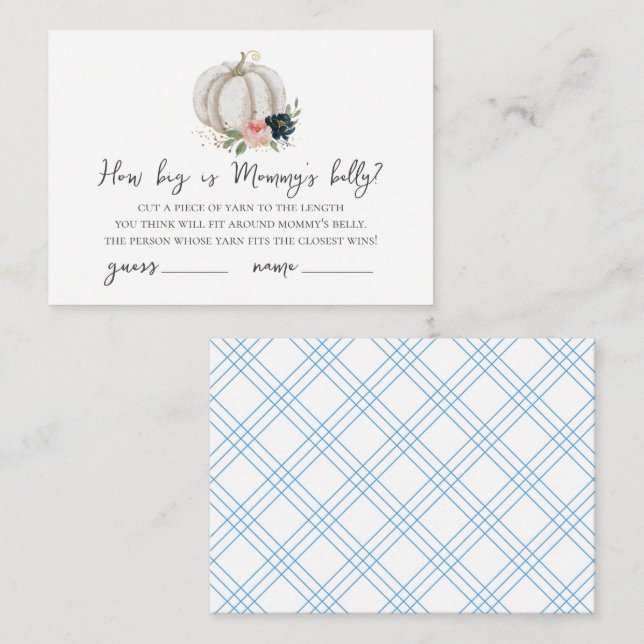 Little Pumpkin How Big Is Mommy's Belly Game Card (Front/Back)