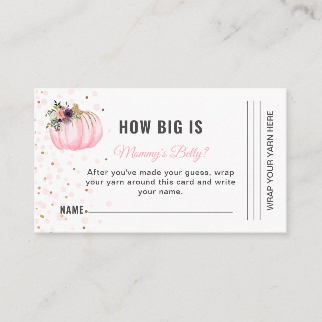 Little Pumpkin How Big is Mommy's Belly Game Enclosure Card (Front)