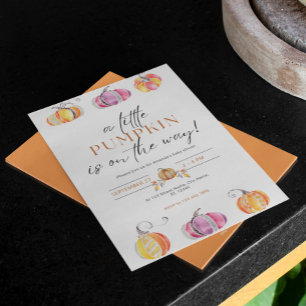 Little Pumpkin is in the way Baby Shower Invite